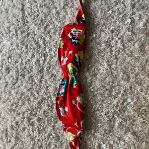 Red Floral Strapless Bikini Top